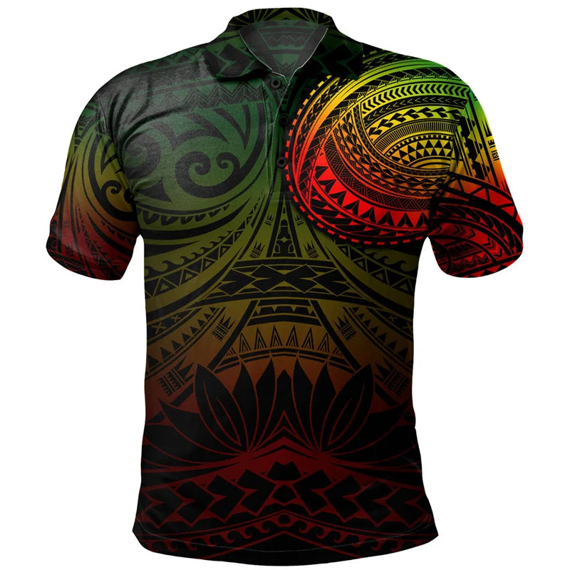 Tribal Pattern Polo Shirt
