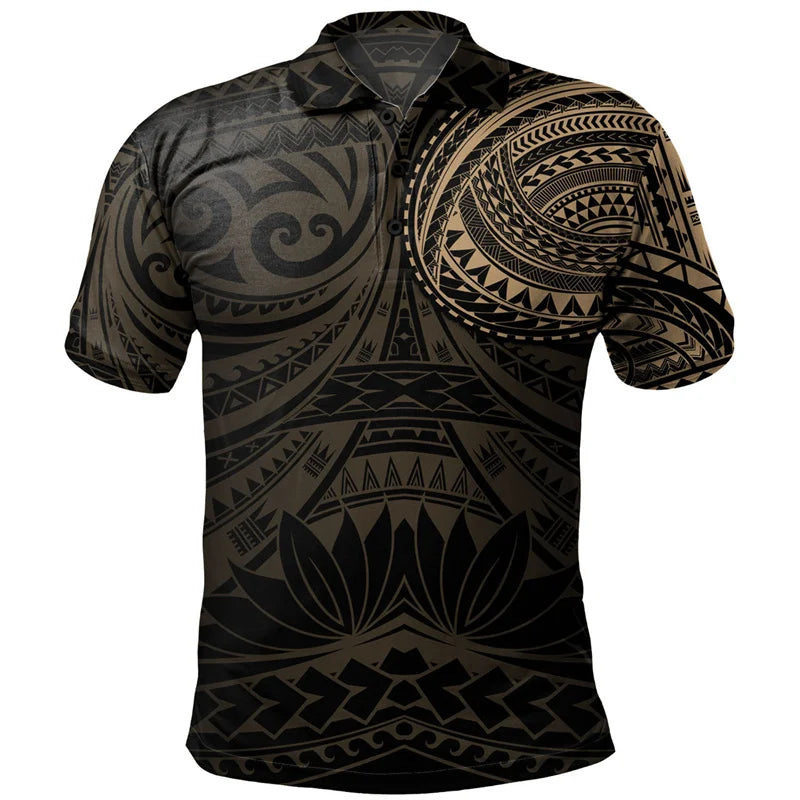 Tribal Pattern Polo Shirt