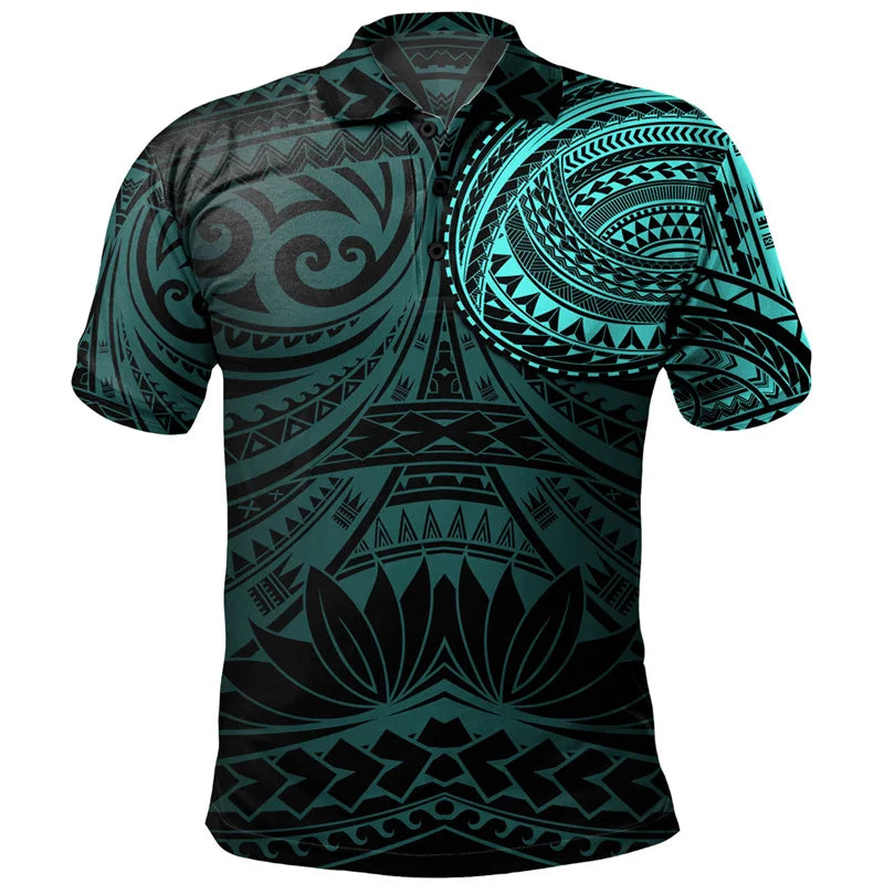 Tribal Pattern Polo Shirt