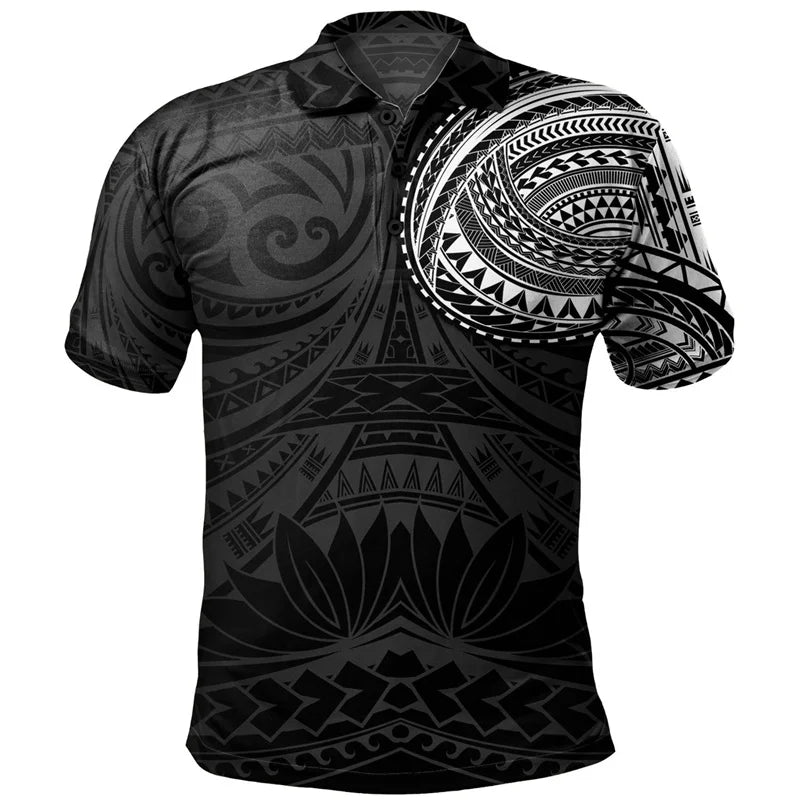 Tribal Pattern Polo Shirt