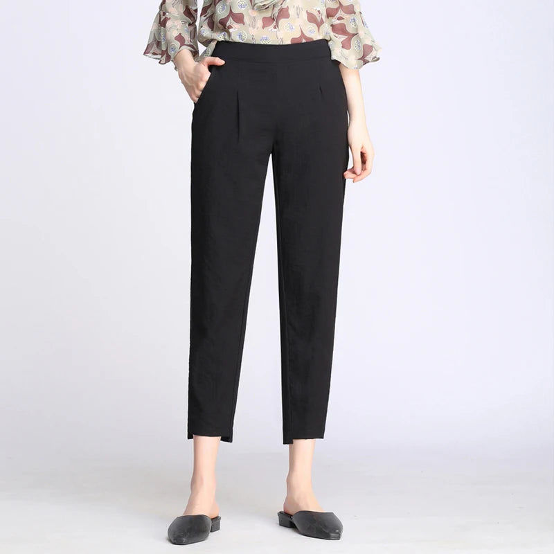 Elastic Linen Pants