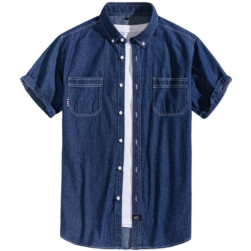 Short-Sleeve Denim Shirt