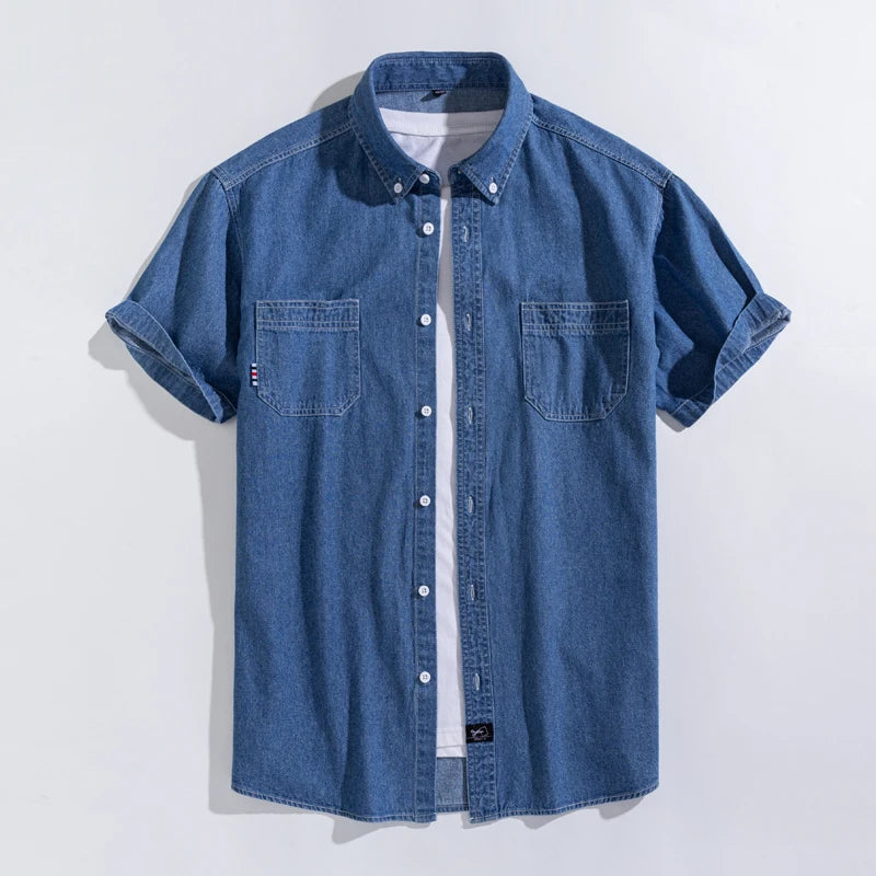 Short-Sleeve Denim Shirt