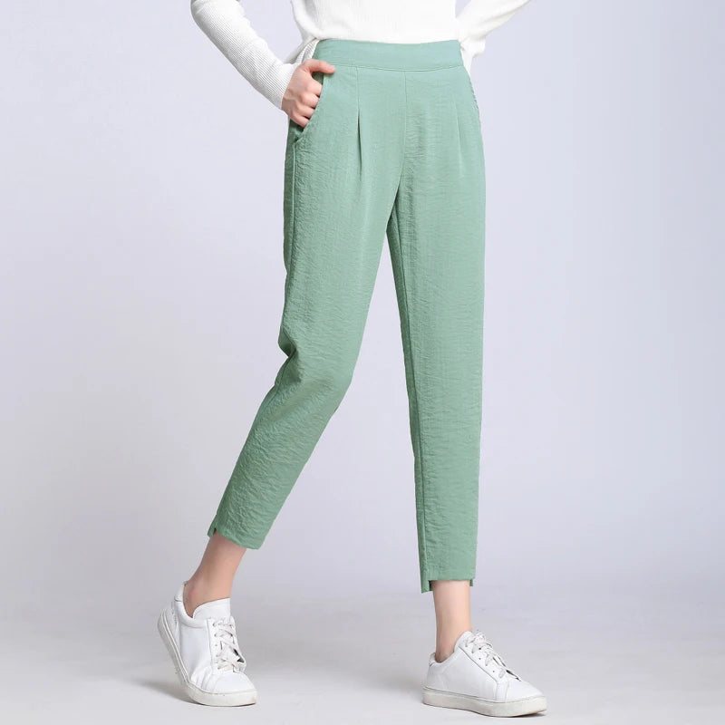 Elastic Linen Pants