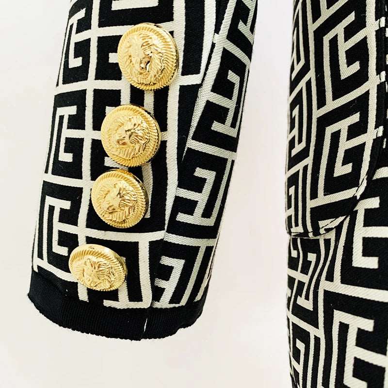 Geometric Jacquard Blazer