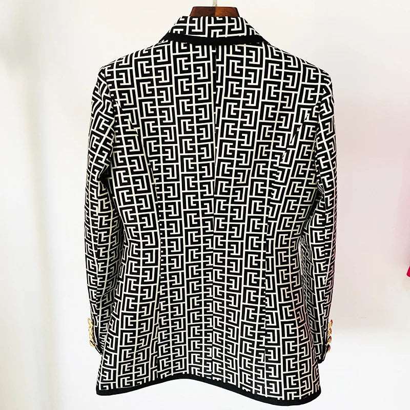 Geometric Jacquard Blazer