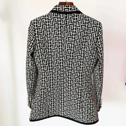 Geometric Jacquard Blazer