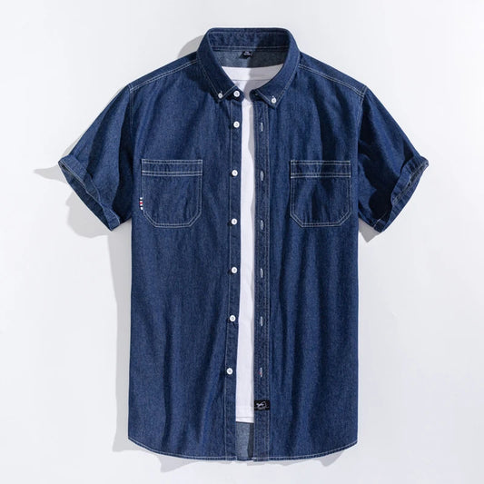 Short-Sleeve Denim Shirt