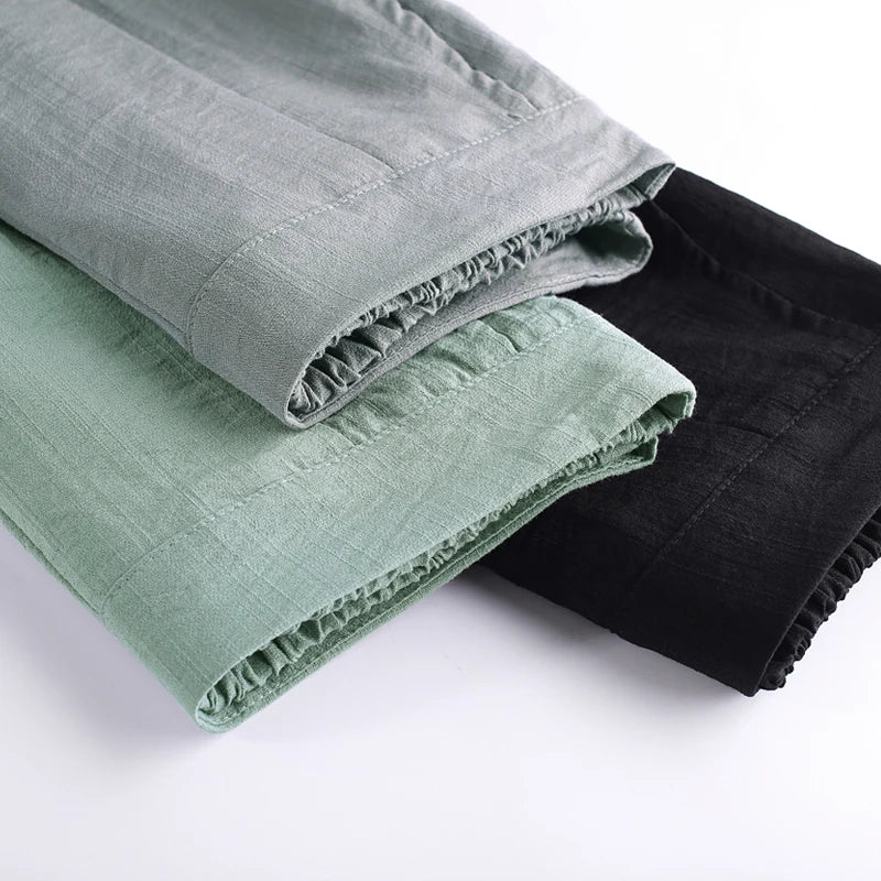 Elastic Linen Pants