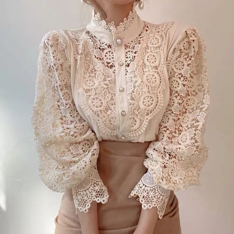 Embroidery Long-Sleeve Blouse