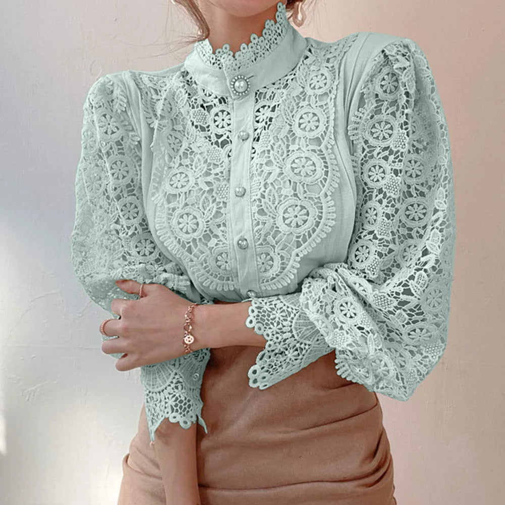 Embroidery Long-Sleeve Blouse