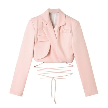 Lace-Up Blazer Jacket