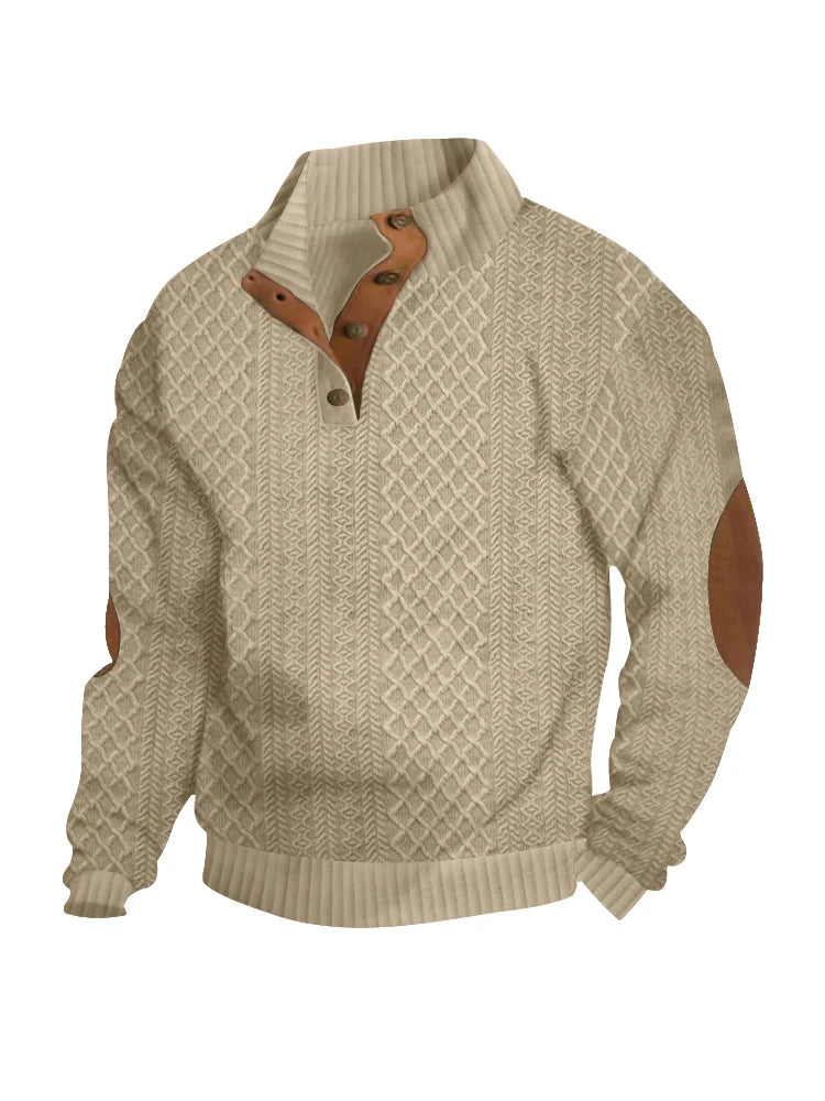 Jacquard Button-Down Sweater