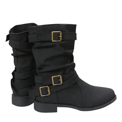 Wedge Belted Boots