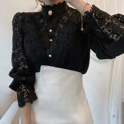 Embroidery Long-Sleeve Blouse