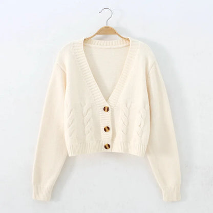 Long-Sleeve V-Neck Cardigan Vest