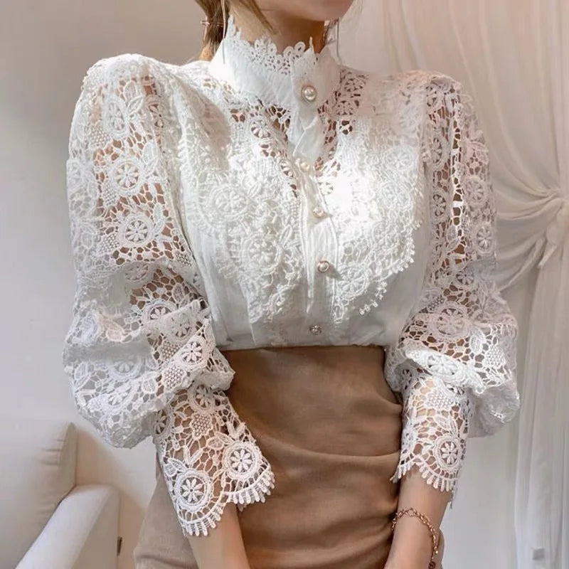 Embroidery Long-Sleeve Blouse