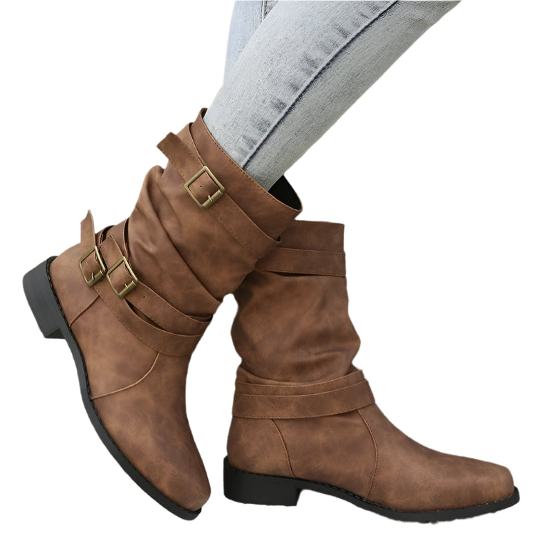 Wedge Belted Boots