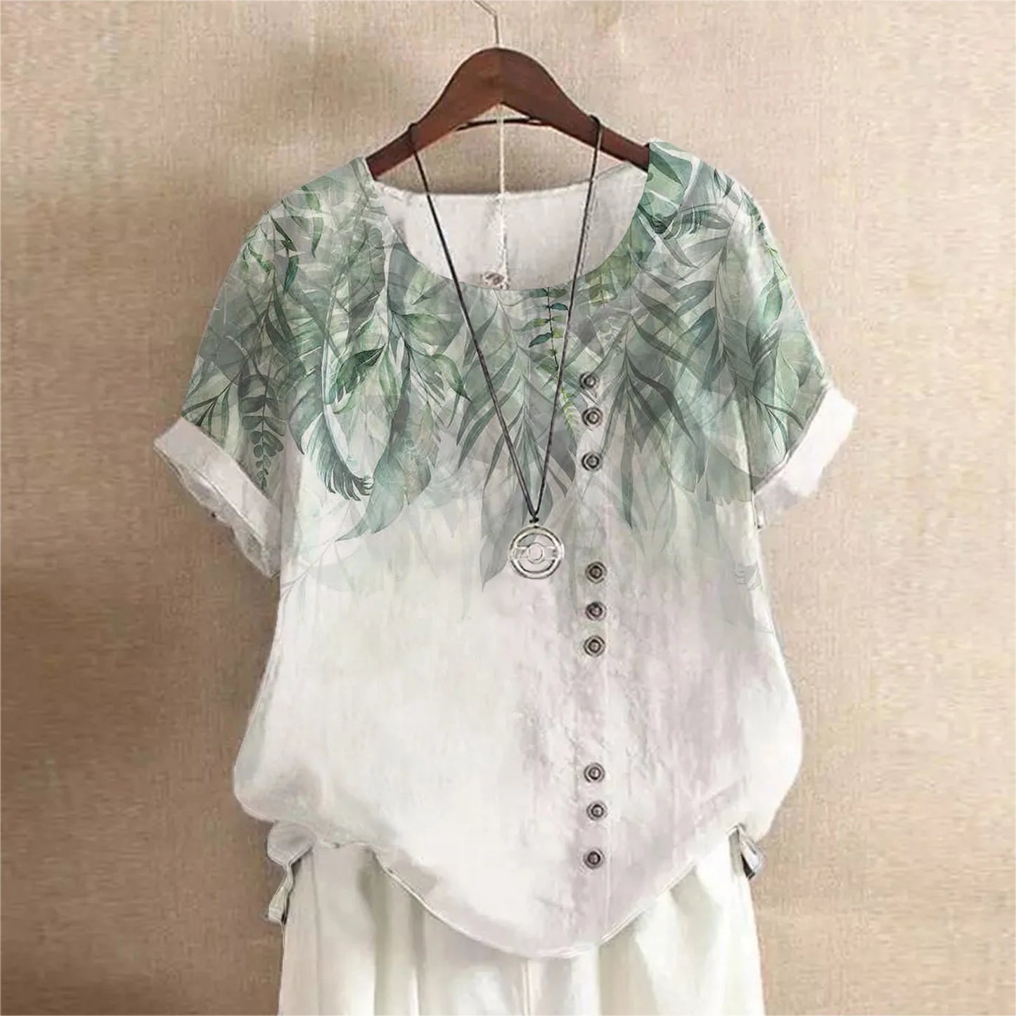 Floral O-Neck Blouse