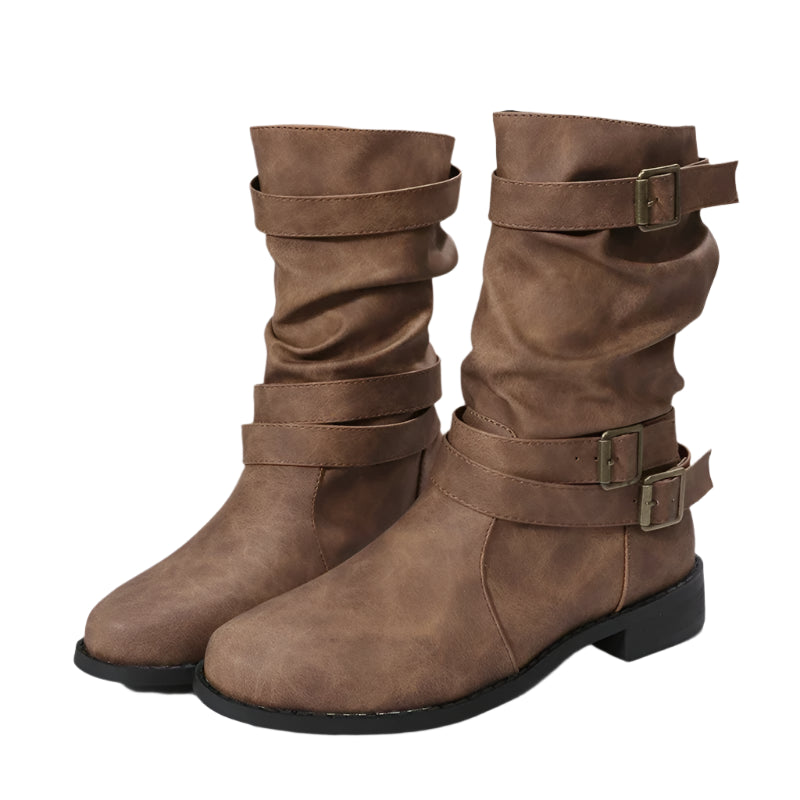 Wedge Belted Boots