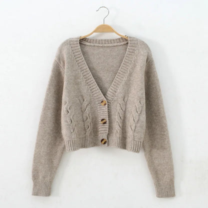 Long-Sleeve V-Neck Cardigan Vest