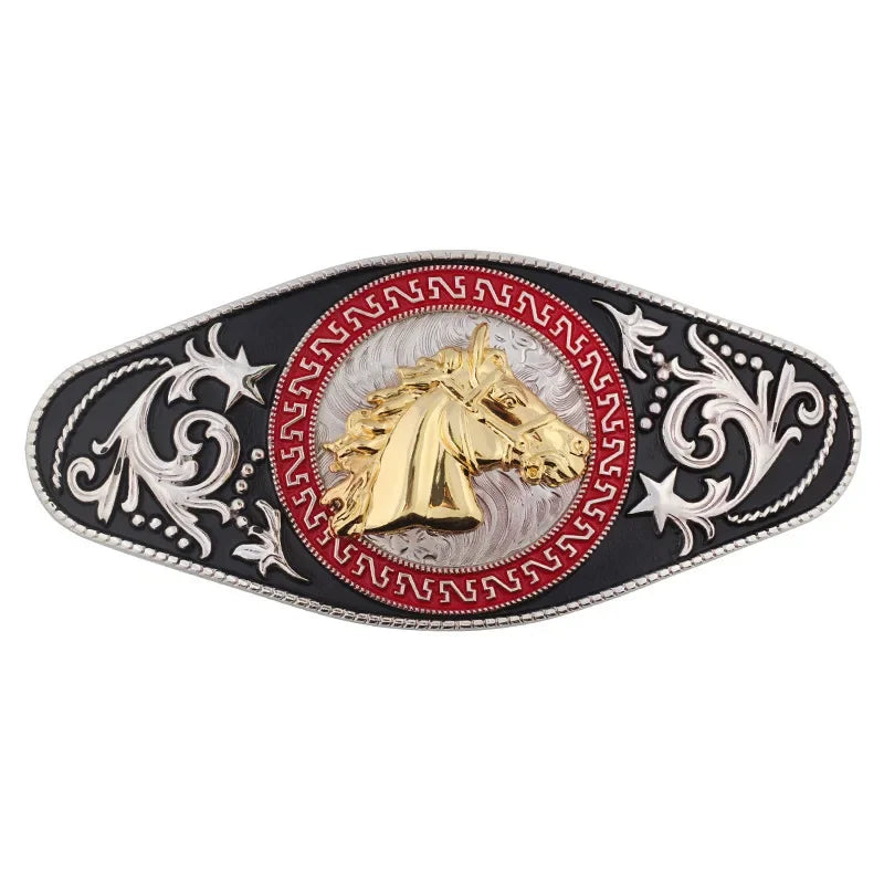 Golden Horse and Bull Belt Buckle