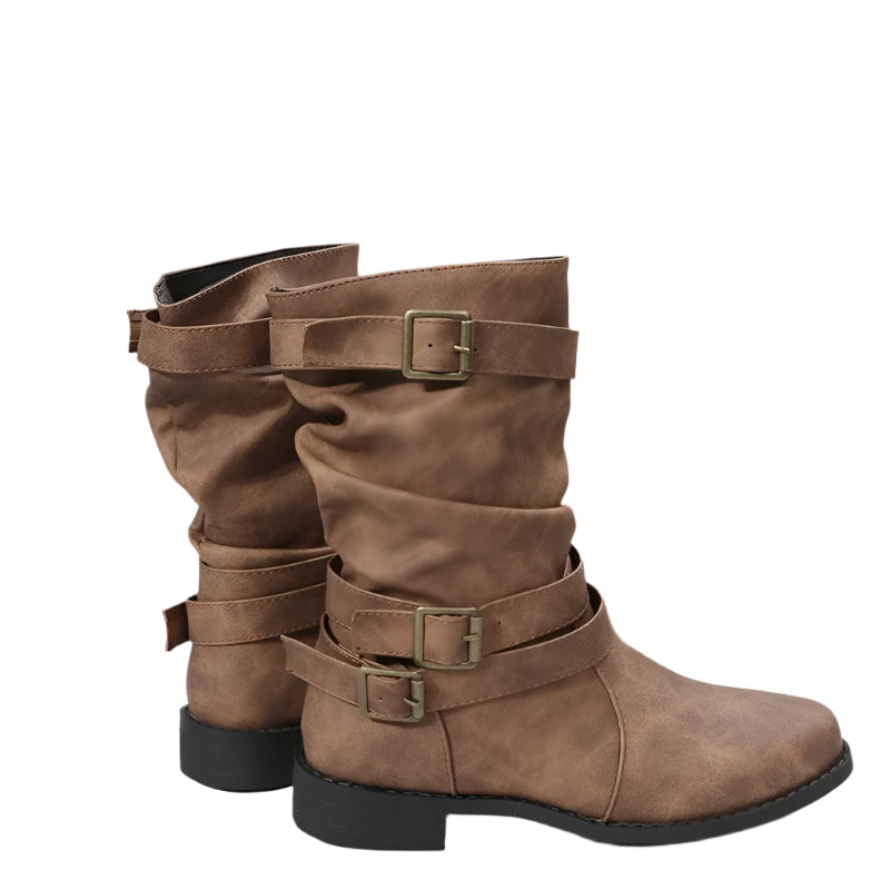 Wedge Belted Boots