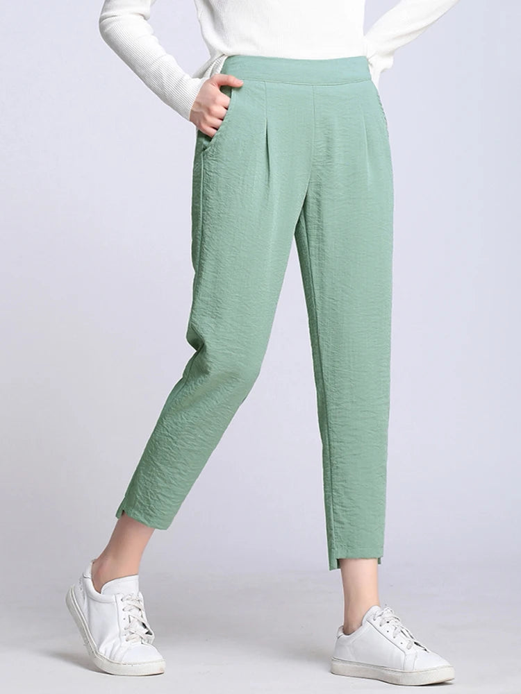 Elastic Linen Pants