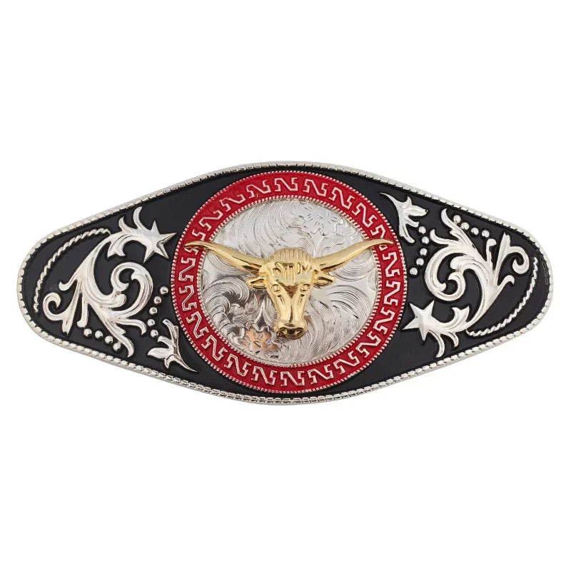 Golden Horse and Bull Belt Buckle