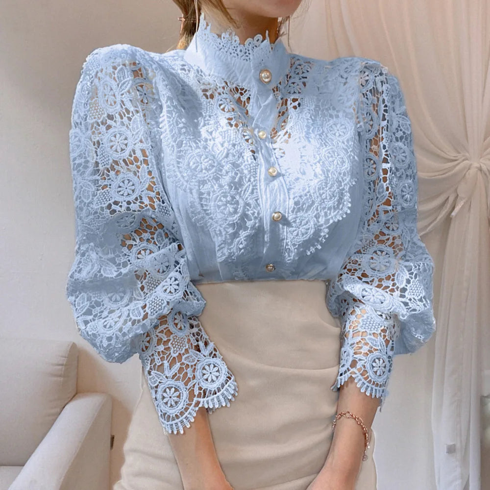 Embroidery Long-Sleeve Blouse