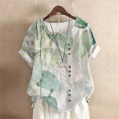 Floral O-Neck Blouse