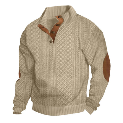 Jacquard Button-Down Sweater