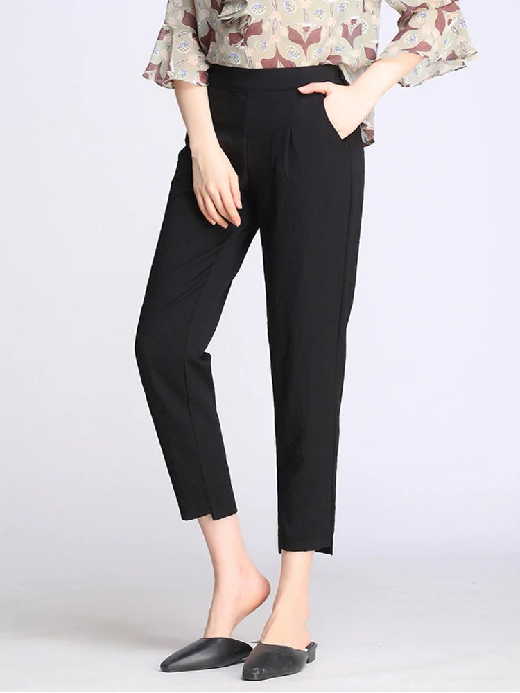 Elastic Linen Pants